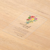 Wildflower Wedding Acryl Uitnodigingen (Laagn)