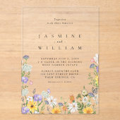 Wildflower Wedding Acryl Uitnodigingen (Voorkant)