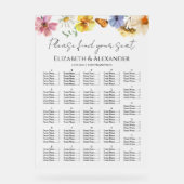 Wildflower Wedding Acryl Zitting Grafiek Acryl Bord (Voorkant)