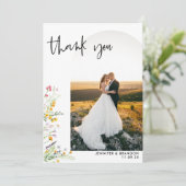 Wildflower Wedding Arch Foto Hartelijk dank Bedankkaart (Staand voorkant)