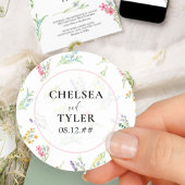 Wildflower Wedding Bride Groom Names Meadow Flower Ronde Sticker