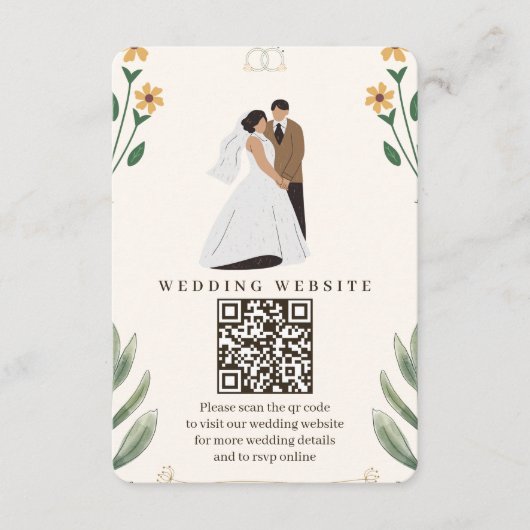 Wildflower Wedding Enclosure Card  Informatiekaartje (Voorkant)