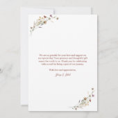 Wildflower Wedding Hartelijk dank Bedankkaart (Achterkant)