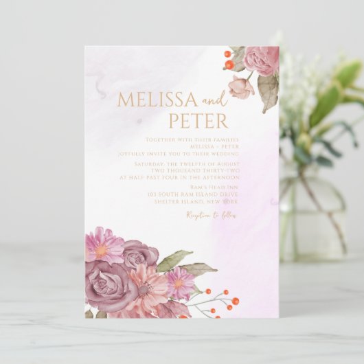 Wildflower Wedding Invitation (Debout devant)
