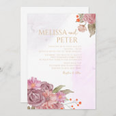 Wildflower Wedding Invitation Kaart (Voorkant / Achterkant)