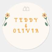 Wildflower Wedding Invitation Ronde Sticker (Voorkant)