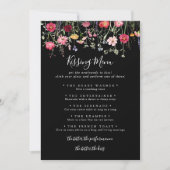 Wildflower Wedding Kissing Menu Game Kaart (Voorkant)