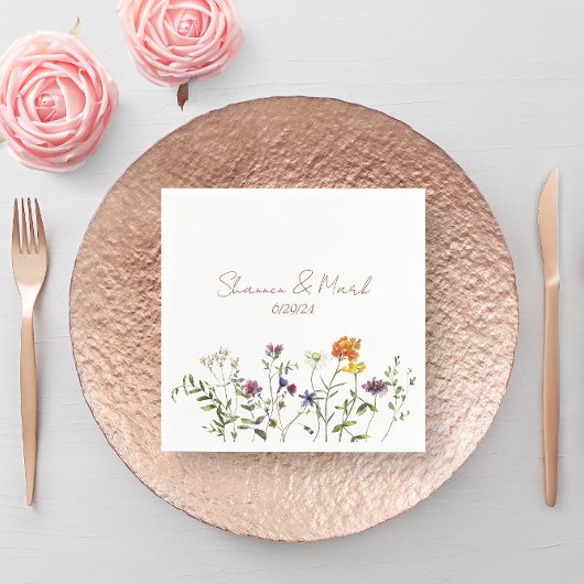Wildflower Wedding Napkins Servet