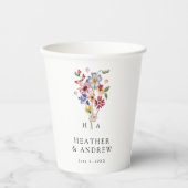 Wildflower Wedding Papieren Bekers (Voorkant)