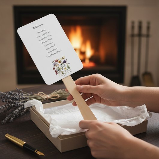 Wildflower Wedding Program, op maat Handwaaier