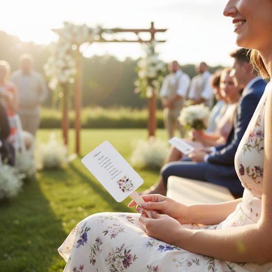 Wildflower Wedding Program, op maat Handwaaier