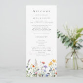 Wildflower Wedding Program Programma (Staand voorkant)