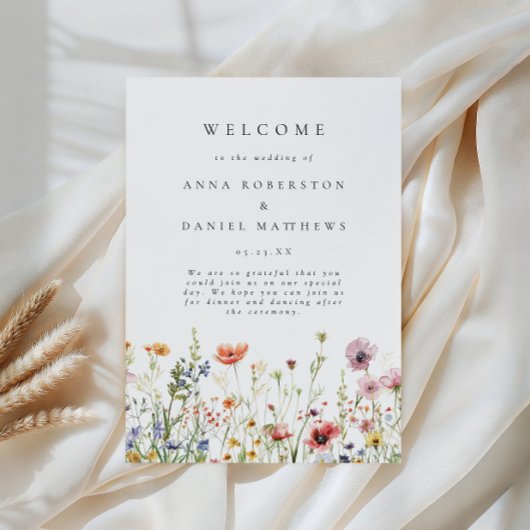 Wildflower Wedding Program Programma