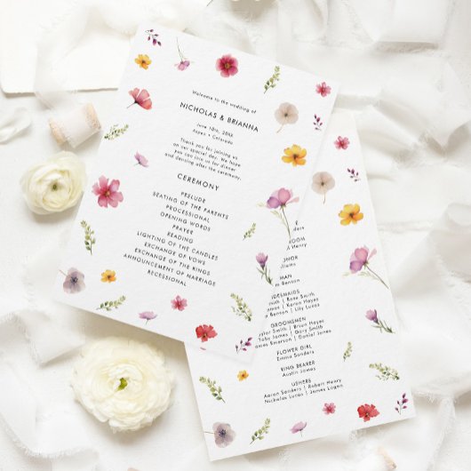 Wildflower Wedding Programma