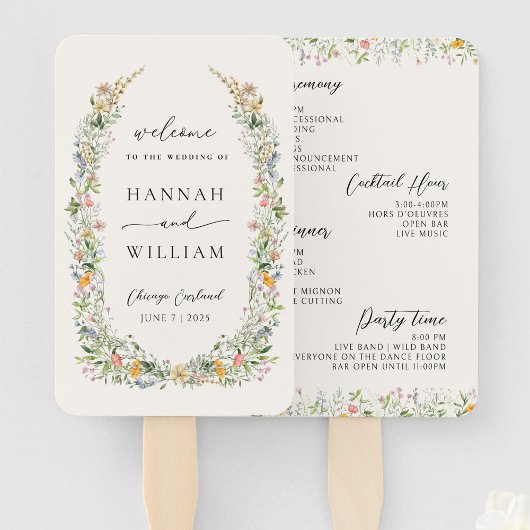 Wildflower Wedding Programme Handwaaier