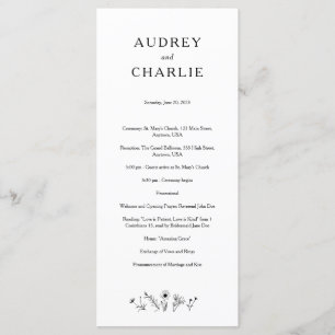 Wildflower Wedding Programme Programma