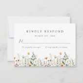 Wildflower Wedding RSVP Card Kaartje (Voorkant)