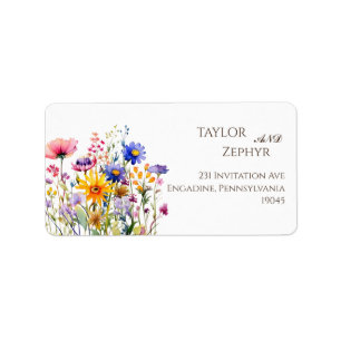 Wildflower Wedding RSVP Retouradres Etiket