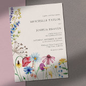 Wildflower Wedding Rustic Floral Foto Kaart