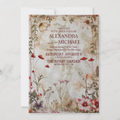 Wildflower Wedding Rustic Floral Kaart (Voorkant)