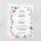 Wildflower Wedding Rustic Floral Kaart (Voorkant)