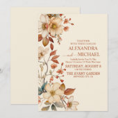 Wildflower Wedding Rustic Floral Kaart (Voorkant / Achterkant)