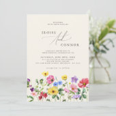 Wildflower Wedding Rustiek Chic Bloemen Boho Weddi Kaart (Staand voorkant)