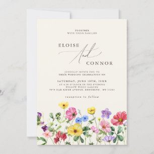 Wildflower Wedding Rustiek Chic Bloemen Boho Weddi Kaart