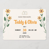Wildflower Wedding Save the Date Card (Voorkant)