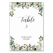 Wildflower Wedding Table Numbers Kaart (Achterkant)