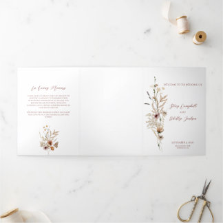 Wildflower Wedding Trifold Letter Fold Programma