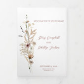 Wildflower Wedding Trifold Letter Fold Programma (Cover)