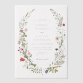 Wildflower Wedding Vellum Uitnodigingen (Voorkant)