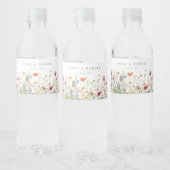 Wildflower Wedding Waterfles Etiket (Flessen)