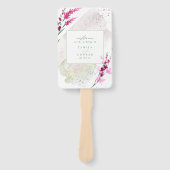 Wildflower Wedding Waterverf Ceremony Fusia ID954 Handwaaier (Voorkant)