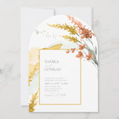 Wildflower Wedding Waterverf Gold Arch ID954 Kaart (Voorkant)