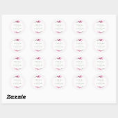Wildflower Wedding Waterverf Names Fuchsia ID954 Ronde Sticker (Vel)