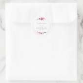 Wildflower Wedding Waterverf Names Fuchsia ID954 Ronde Sticker (Tas)