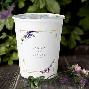 Wildflower Wedding Waterverf Names Peri ID954 Papieren Bekers