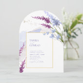 Wildflower Wedding Waterverf Peri Arch ID954 Kaart (Staand voorkant)