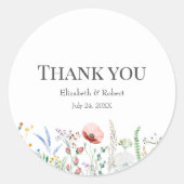 Wildflower weduwe weddenschap Hartelijk dank Stick Ronde Sticker (Voorkant)