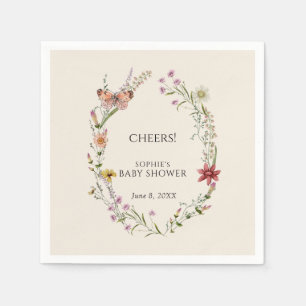 Wildflower wenst een Baby shower in bloei Servet