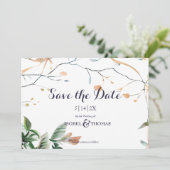 Wildflower Whimsical Boho Greenery Wedding Save The Date (Staand voorkant)