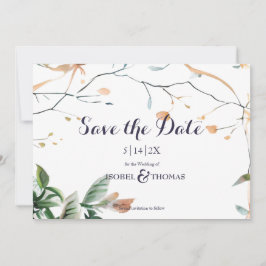 Wildflower Whimsical Boho Greenery Wedding Save The Date