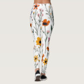 Wildflower Whimsy – Zachte weide Patroon Leggings (Achterkant)