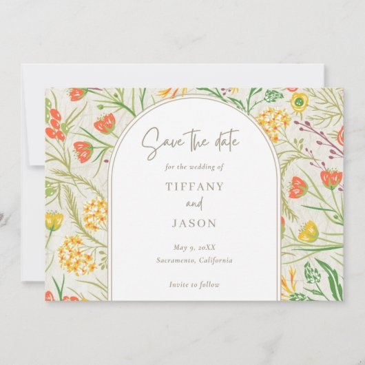 Wildflower Wild Meadow Outdoor Wedding Save The Date (Voorkant)