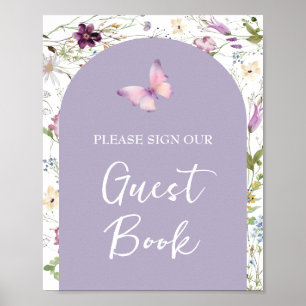 Wildflower Wild ONE Butterfly Garden Gastboek Poster