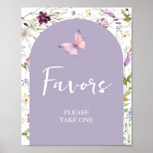 Wildflower Wild ONE Butterfly Garden Party Favorie Poster