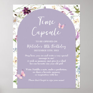 Wildflower Wild ONE Butterfly Garden Time Capsule Poster