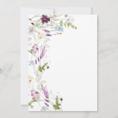 Wildflower Wild ONE Vlinder Verjaardag Uitnodiging (Achterkant)